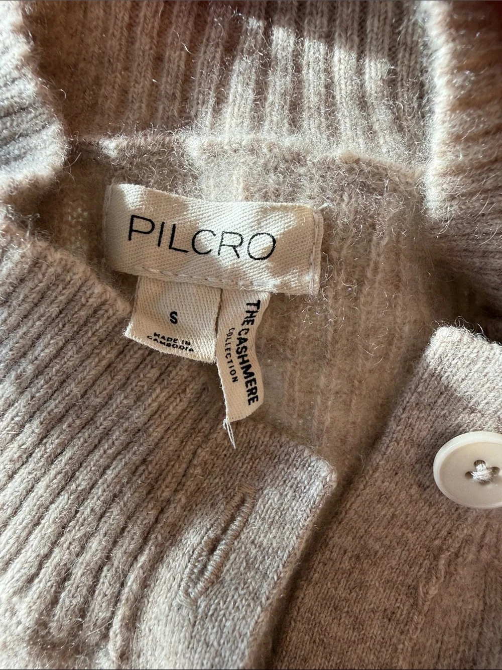 Pilcro Slim Ribbed Button Cashmere Cardigan - Picture 6 of 7